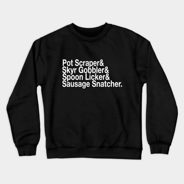 Yule Lads Names Design Crewneck Sweatshirt by Scary Stories from Camp Roanoke